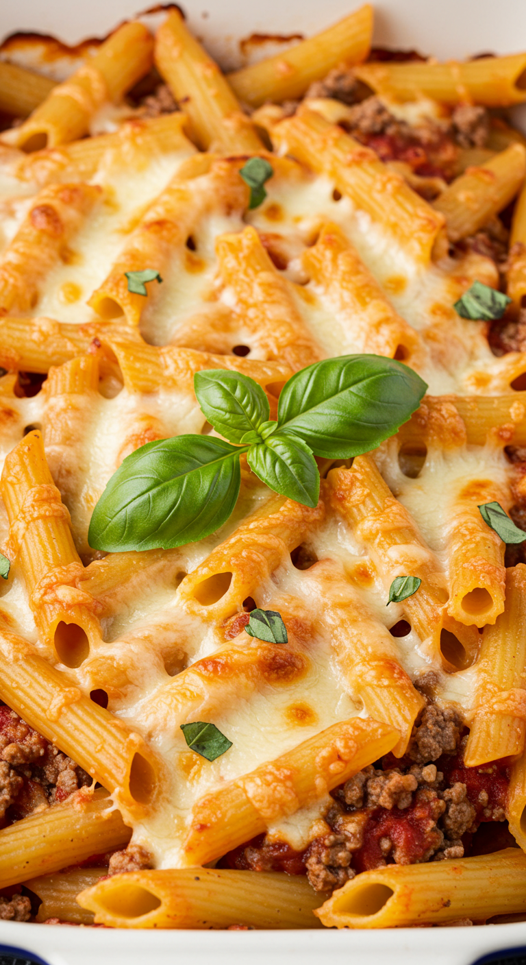Baked Ziti with Ground Beef and Ricotta