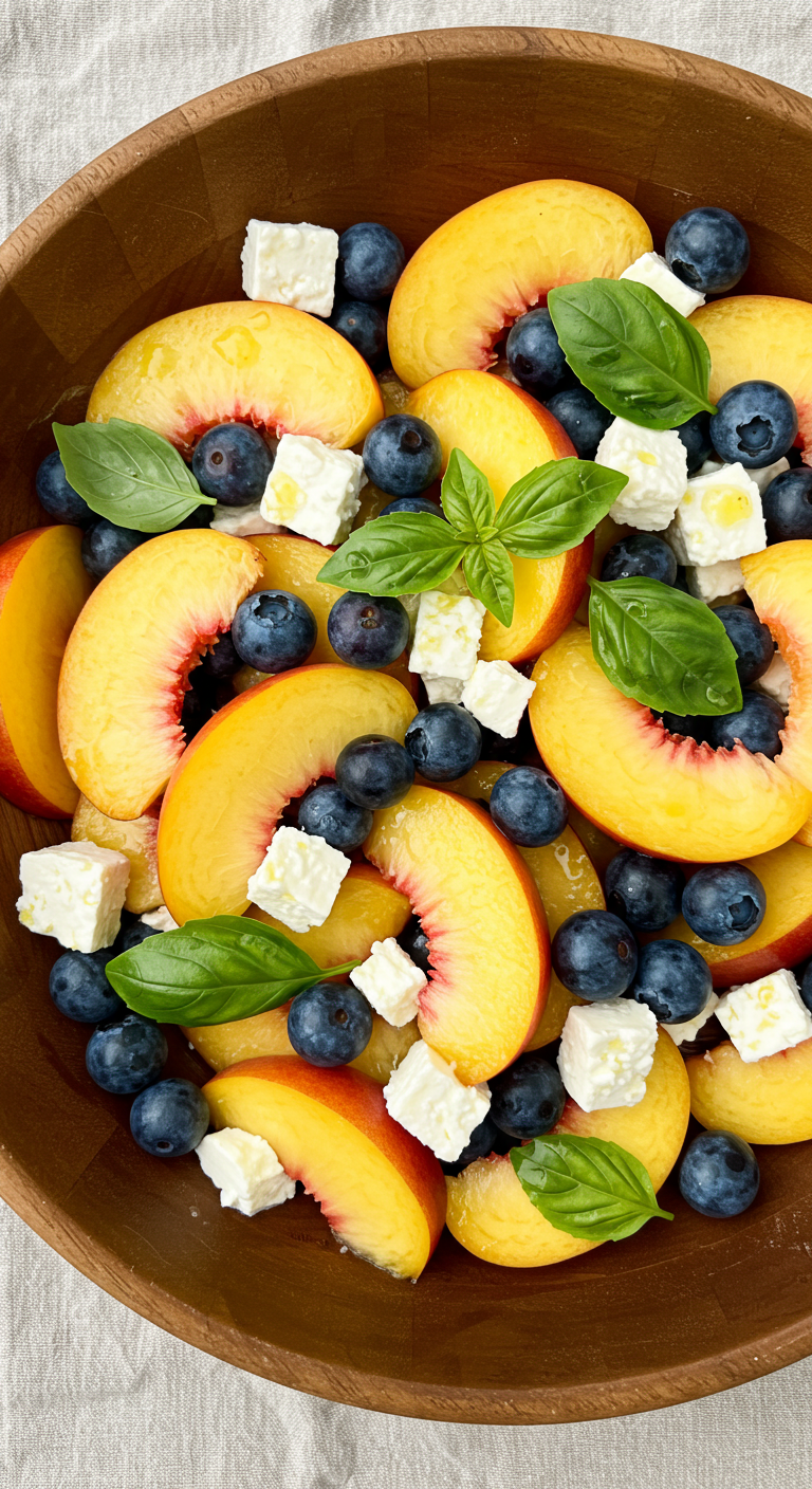 Blueberry Peach Feta Salad