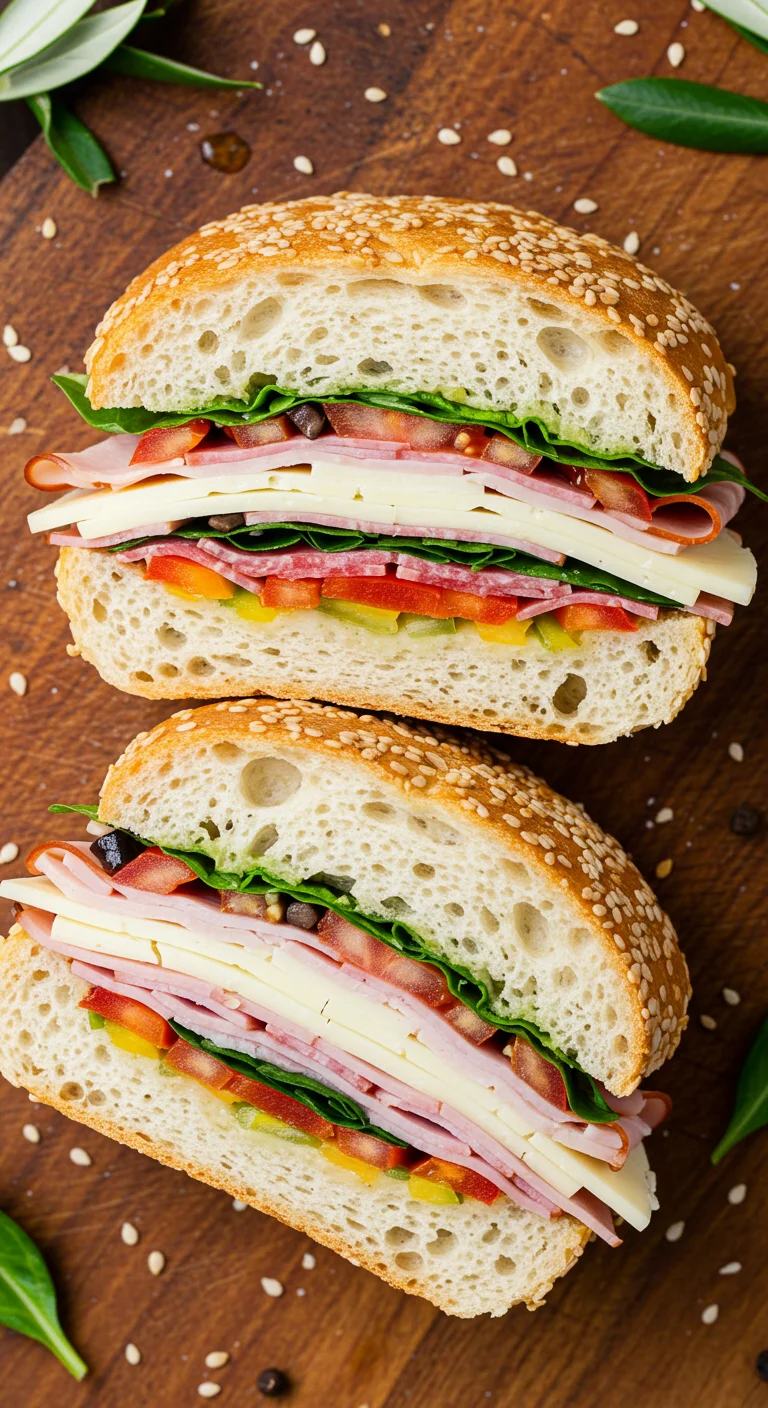 Classic Italian Muffuletta Sandwich