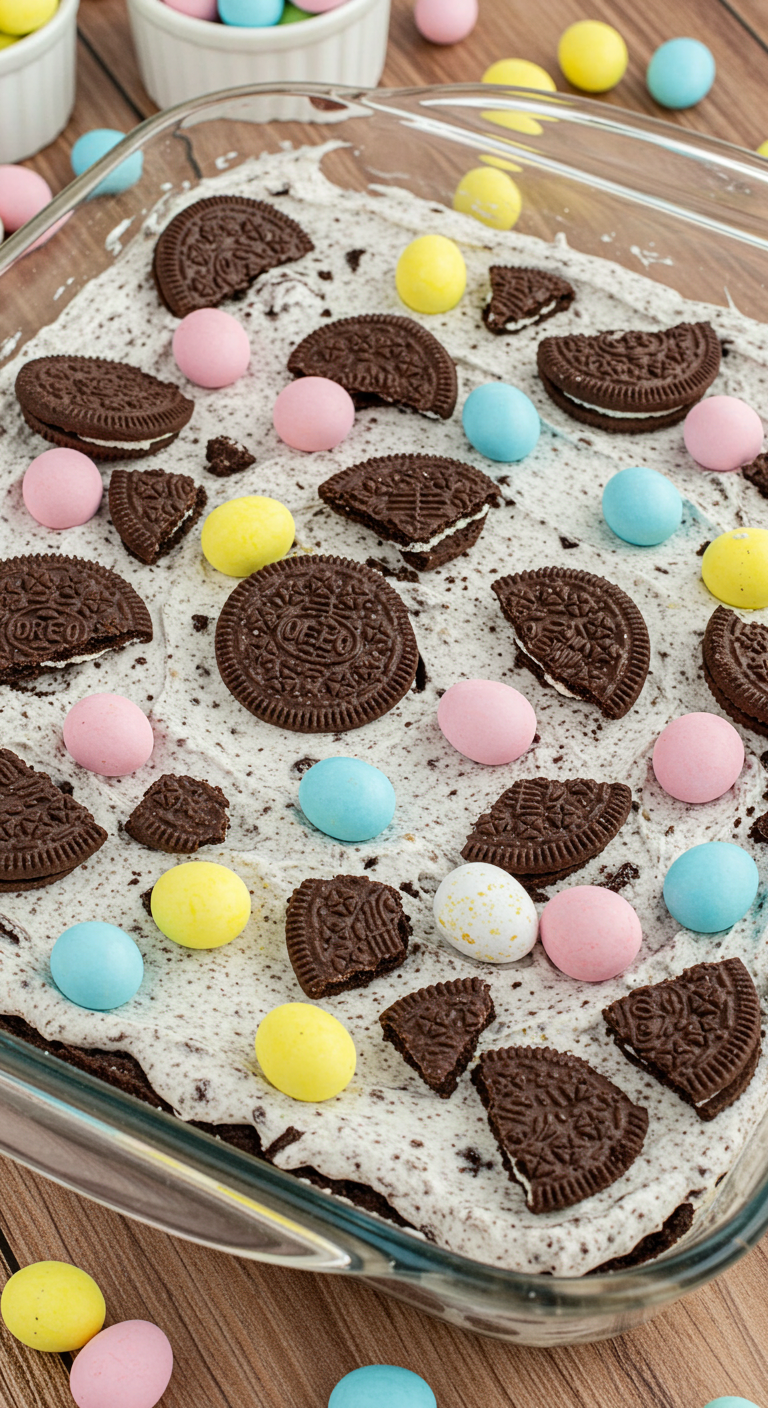 Easter Oreo Cookie Casserole