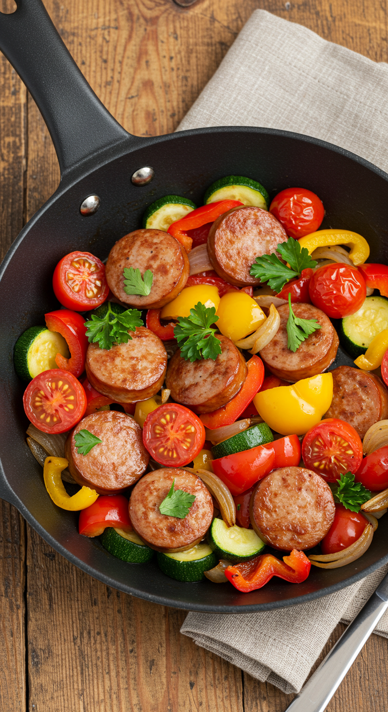 Healthy Sausage Veggie Skillet Meal Recipe