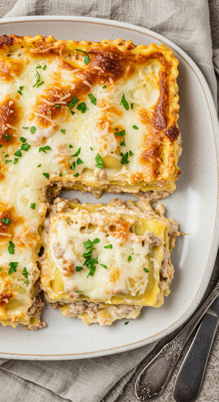 Sausage Alfredo Ravioli Lasagna