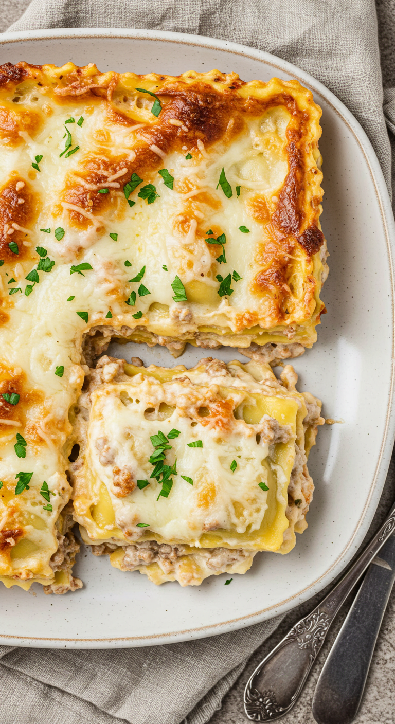 Sausage Alfredo Ravioli Lasagna