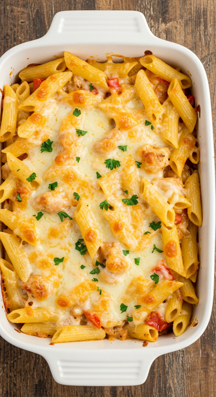 Cajun Cream Cheese Chicken Pasta Bake