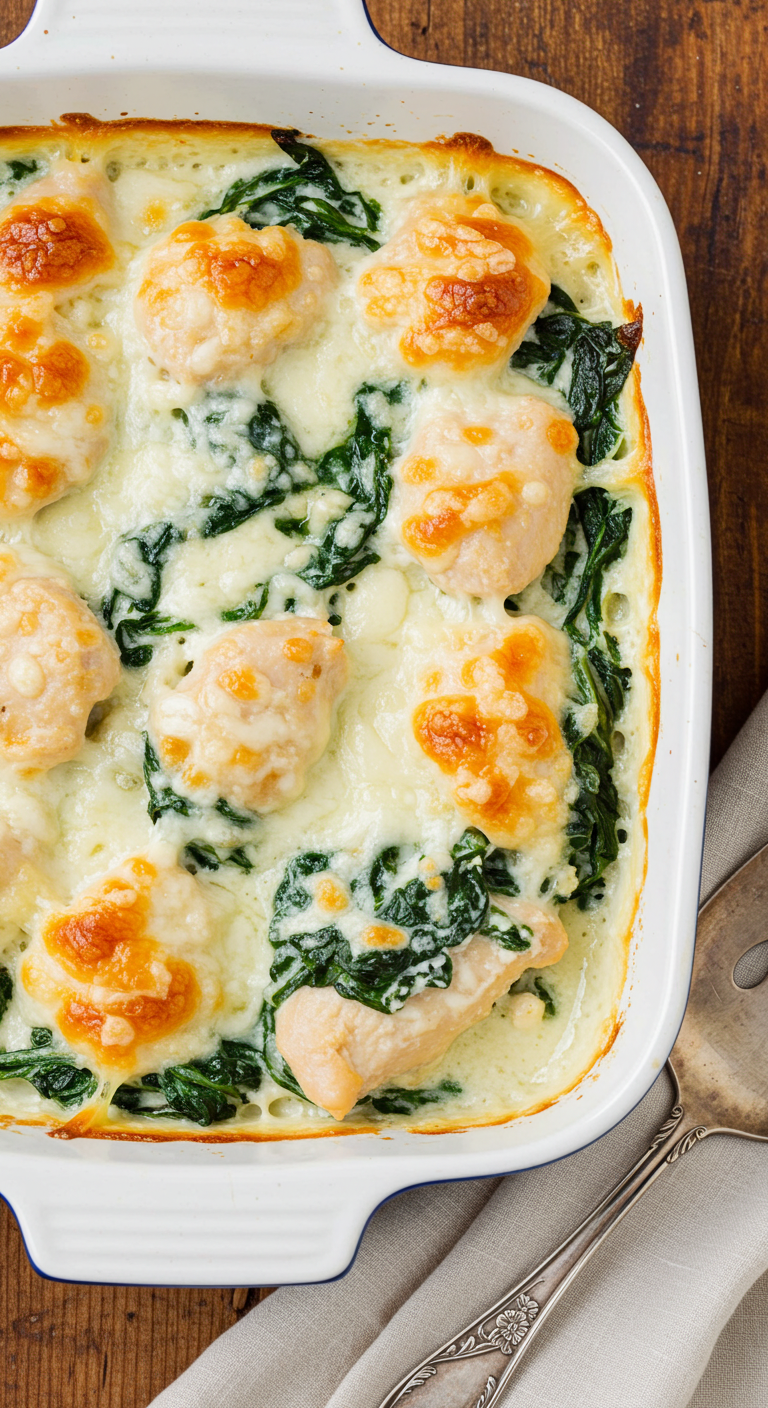 Chicken and Spinach Casserole with Cream Cheese
