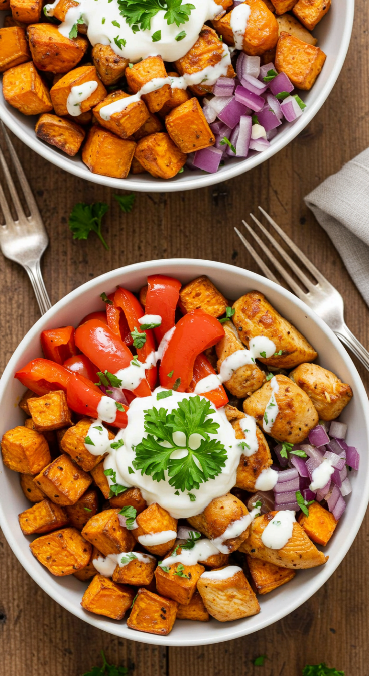 Chicken and Sweet Potato Bowls for Two