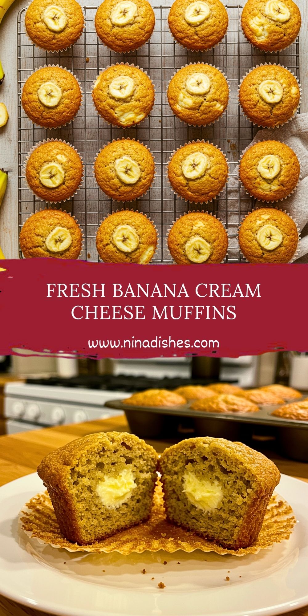 Curated visual reference: Visual Reference: Fresh Banana Cream Cheese Muffins
