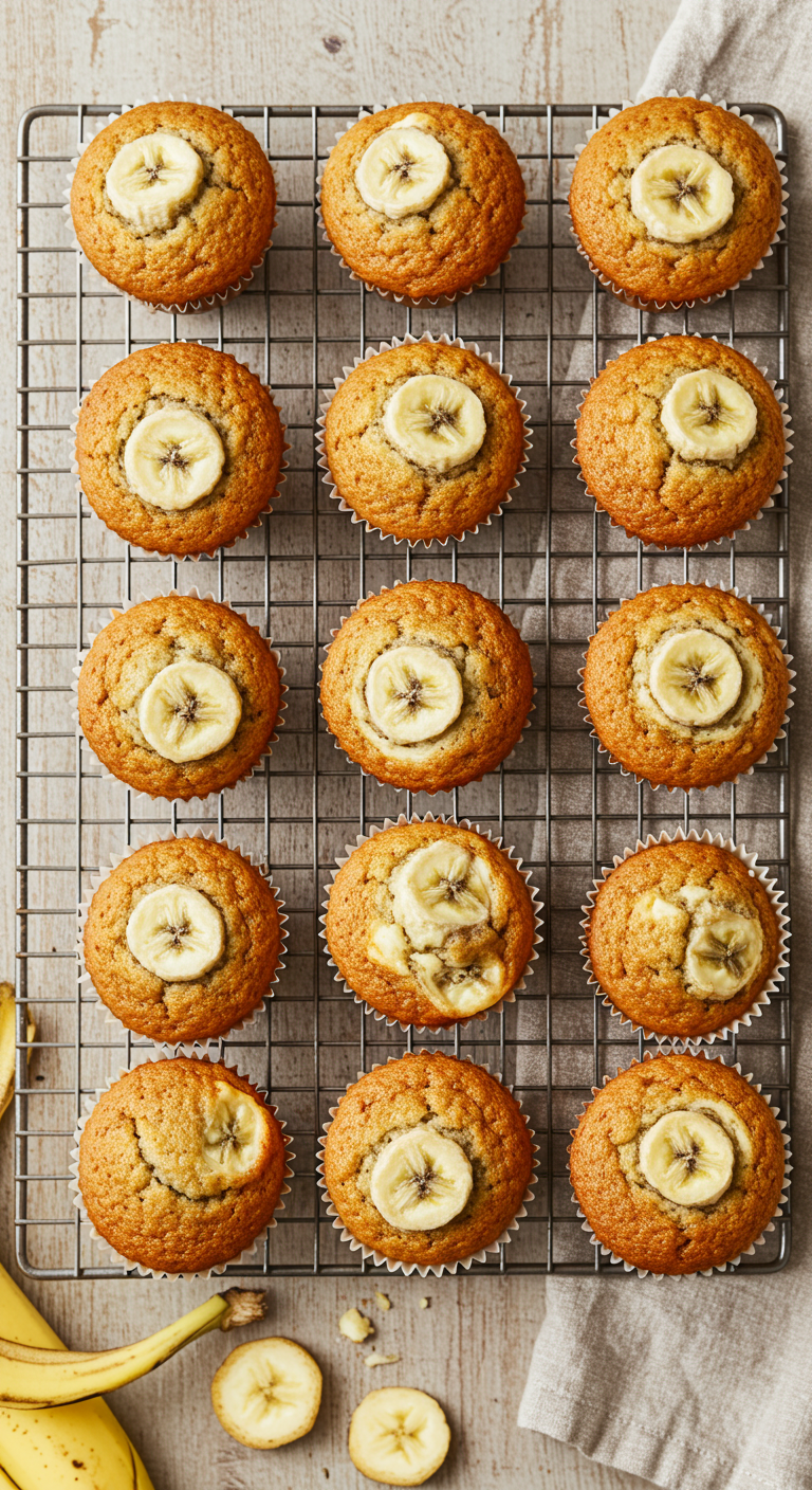 Fresh Banana Cream Cheese Muffins