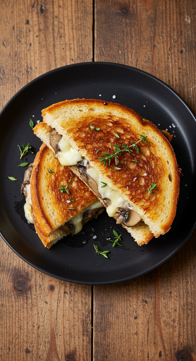 Garlic Mushroom Grilled Cheese