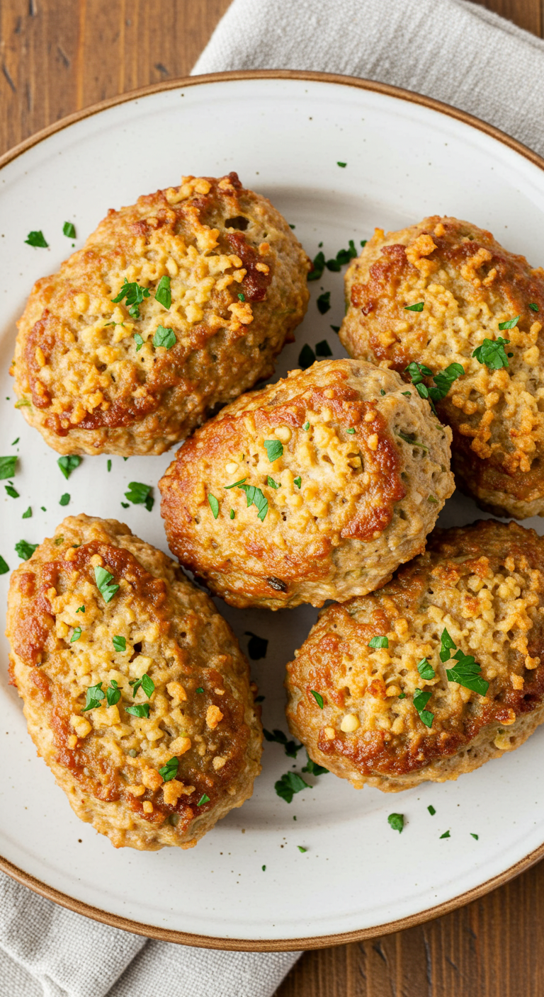 Garlic Parmesan Chicken Meatloaves