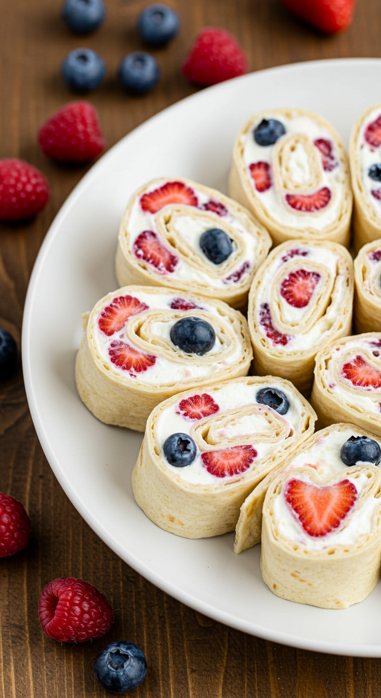No Bake Berry Cheesecake Rolls