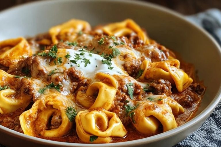 Cheesy Beef Enchilada Tortellini
