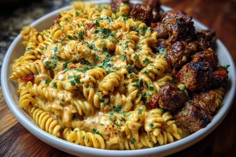 Creamy Cajun Beef and Rotini Delight