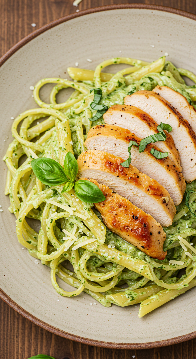 Creamy Chicken Pesto Pasta
