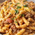 Creamy Rotel Pasta & Ground Beef