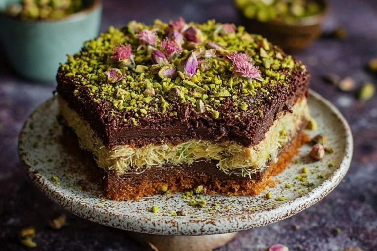 Decadent Chocolate Pistachio Kunafa Dessert for Ramadan or Any Celebration