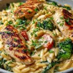 Mediterranean Creamy Chicken Orzo