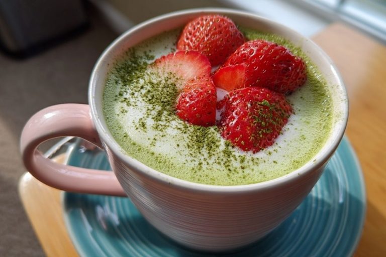 Refreshing Strawberry Matcha Latte
