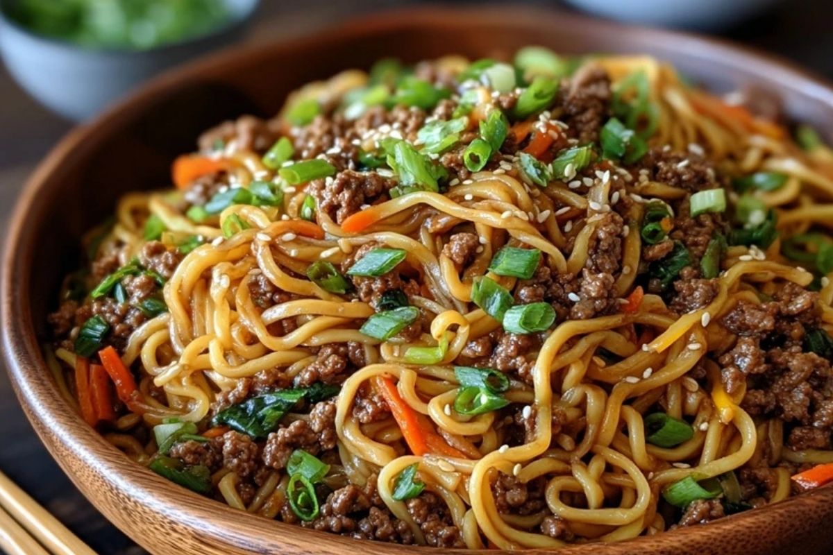 Simple Asian Ground Beef Noodles Recipe Ready in Minutes
