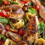 Warm Balsamic Chicken Tortellini Salad