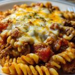 Cheesy Velveeta Rotini with Italian Beef Marinara