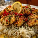 Chicken Scampi with Creamy Garlic Parmesan Rice
