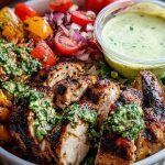 Chimichurri Grilled Chicken Bowl with Garlic Sauce