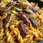 Creamy Cajun Butter Tender Steak Pasta Skillet