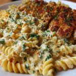 Creamy Cajun Chicken Twisted Pasta with Mozzarella Alfredo