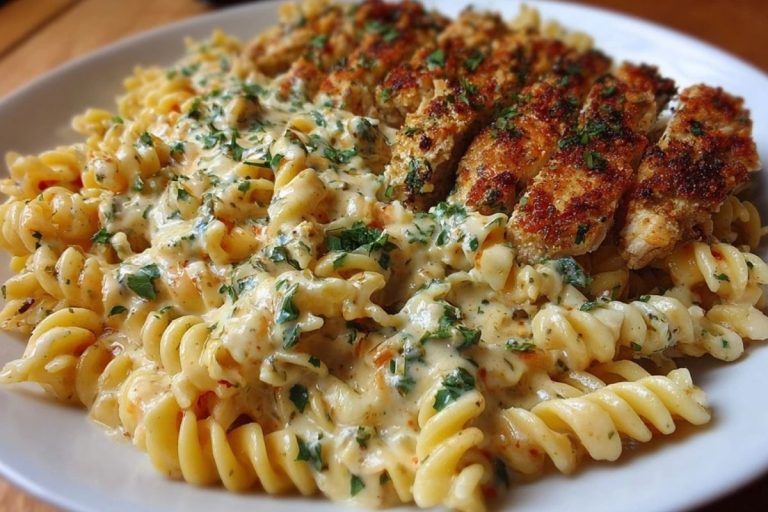 Creamy Cajun Chicken Twisted Pasta with Mozzarella Alfredo