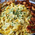 Creamy Velveeta Chicken Fettuccine with Garlic Cheese Sauce