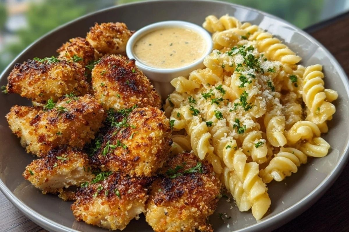 Crispy Parmesan Chicken Bites with Smoked Cajun Alfredo Recipe
