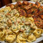Easy Creamy Velveeta Chicken Tortellini with Mozzarella Garlic Sauce One-Pot Dinner