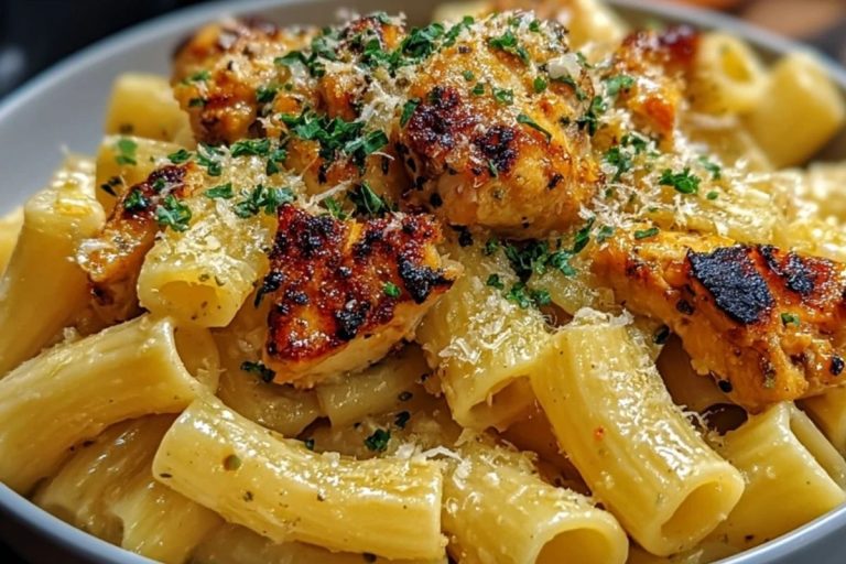 Garlic Butter Chicken with Rigatoni and Parmesan
