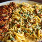 One-Pot Creamy Cajun Chicken Linguine with Garlic Mozzarella Sauce