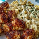 Parmesan Crusted Chicken Bites & Smoked Cajun Alfredo Gemelli
