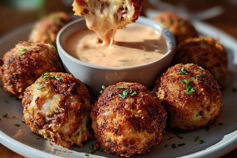 Reuben Balls with Spicy Thousand Island Dipping Sauce