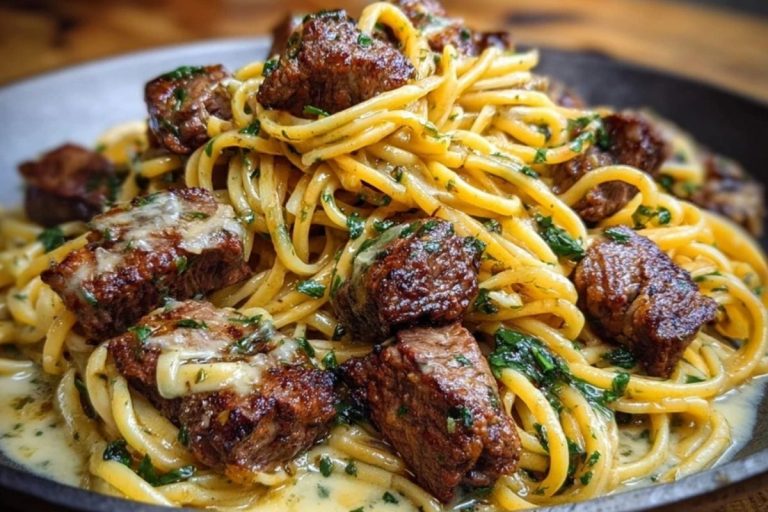 Savory Beef Linguine with Velvety Garlic Butter Sauce