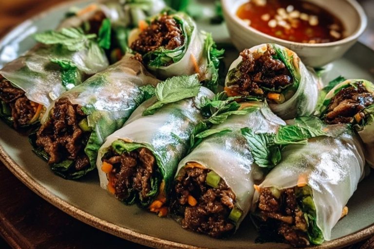 Thai Basil Beef Rolls