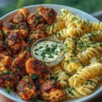Cajun Chicken Bites with Creamy Garlic Herb Alfredo Twists 1