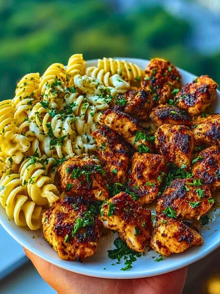 Cajun Chicken Bites with Creamy Garlic Herb Alfredo Twists 2
