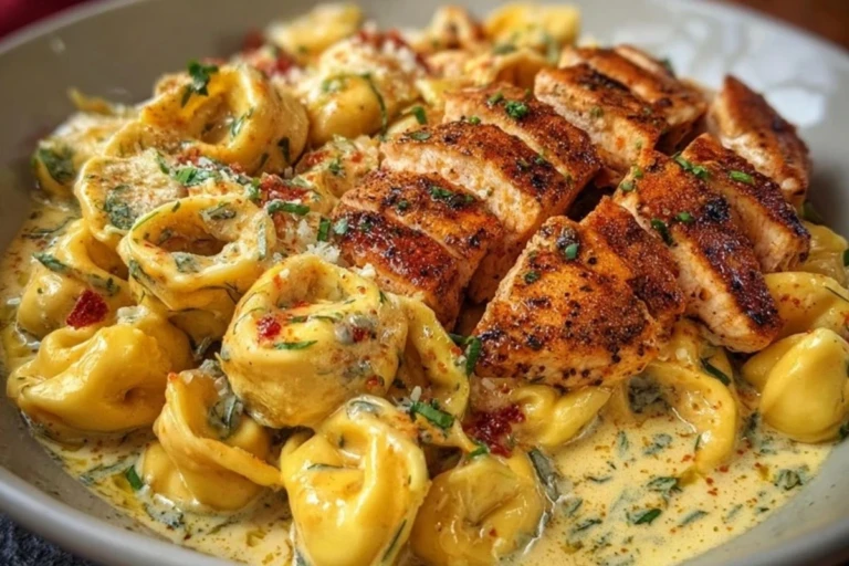 Cajun Garlic Chicken Tortellini in Three-Cheese Cream 1