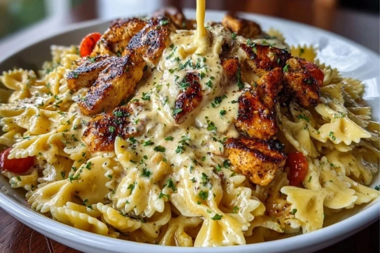 Creamy Cajun Chicken Bowtie Pasta with Garlic Cheese Sauce 1