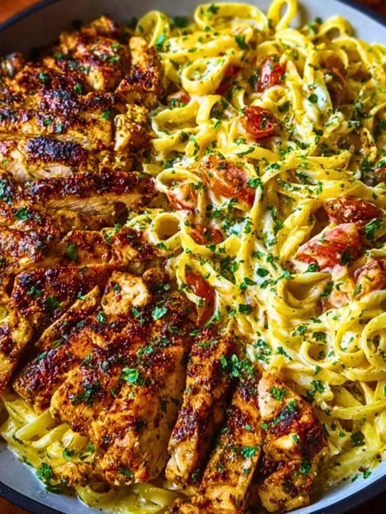 Creamy Cajun Chicken Linguine with Garlic Mozzarella Sauce 2