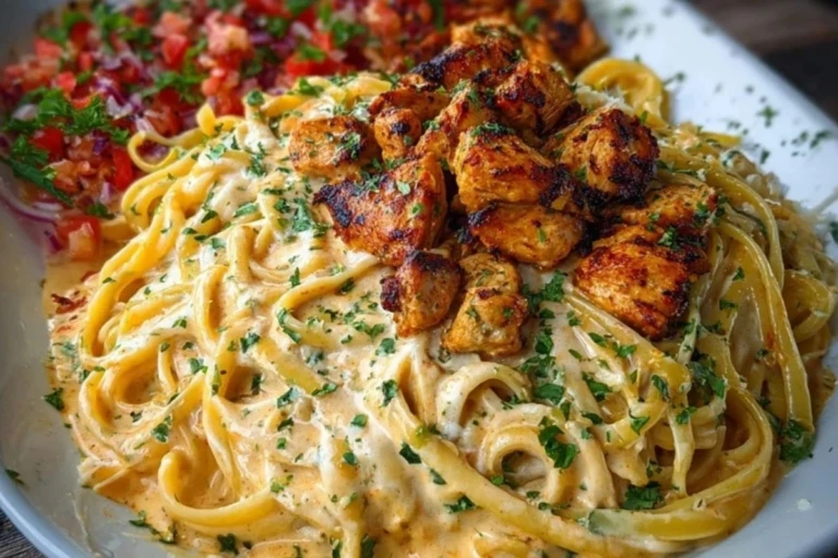 Creamy Cajun Chicken Linguine with Spicy Garlic Cheese Sauce 1