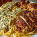Creamy Garlic Parmesan Chicken with Cheesy Linguine 1