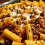 Creamy Velveeta Rigatoni with Italian Beef Marinara 1
