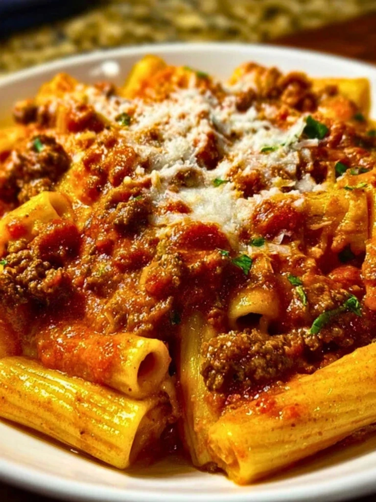 Creamy Velveeta Rigatoni with Italian Beef Marinara 2
