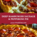 Deep Hamburger Sausage & Pepperoni Pie Pin
