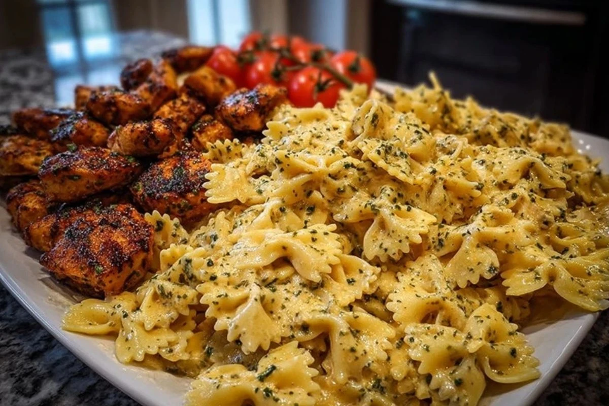 Easy Creamy Velveeta Chicken Bowtie Pasta with Garlic Mozzarella Sauce 1